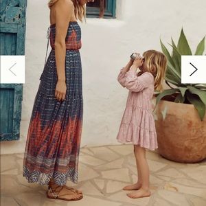 NWT Anthropologie Verb orange and blue maxi dress size 8